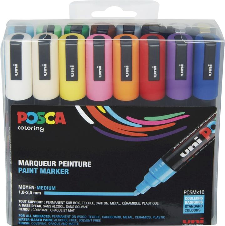 Produktbild Posca Marker PC-5M, 16er Set (pc-5m 1,8-2,5mm sortiert, 2.50 mm, 16 x)