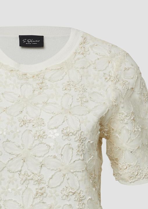 Produktbild s.Oliver Strickpullover Floral gemustertes Shirt mit Pailletten und Glitzergarn (40)