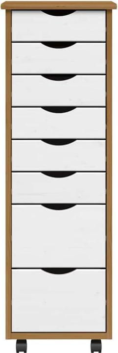 Produktbild vidaXL Rollschrank mit Schubladen MOSS Honigbraun Massivholz Kiefer (34 x 39 x 103 cm)