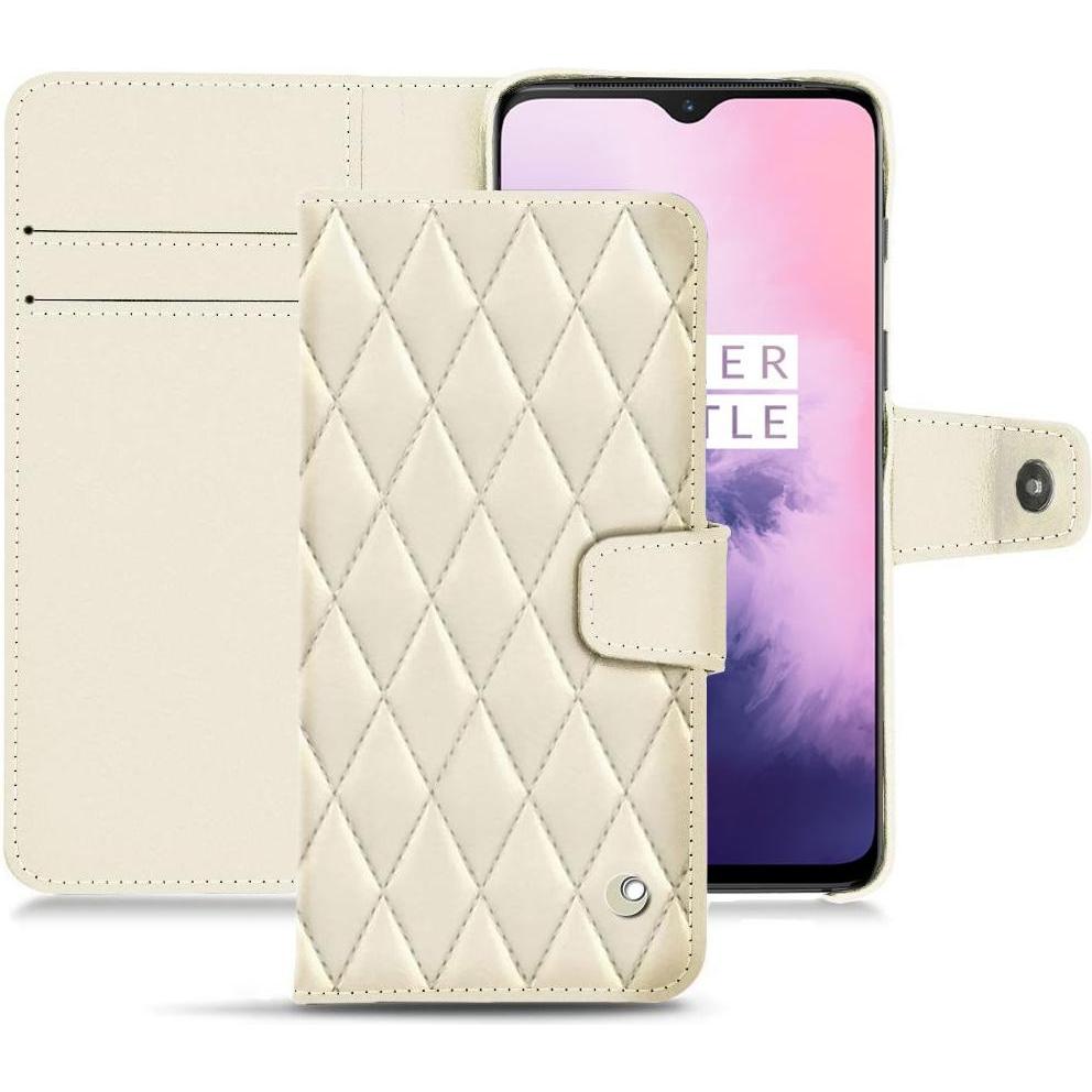 Noreve Lederschutzhülle Wallet (OnePlus 7), Smartphone Hülle, Weiss