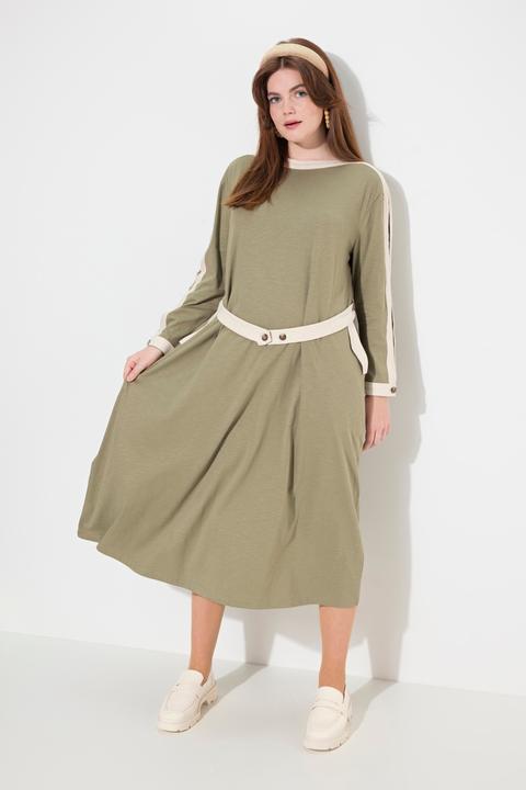Produktbild Ulla Popken Jersey-Midikleid, U-Boot-Ausschnitt, Langarm (46, 48)