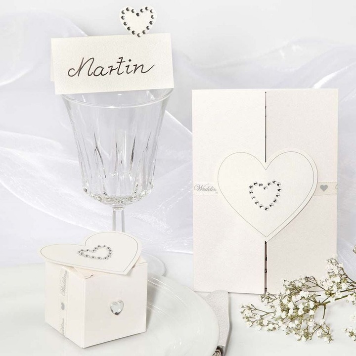 Immagine prodotto Creativ Company Cuore segnaposto 8 x 8,5 cm, 20 pezzi, bianco naturale (20 pz.)