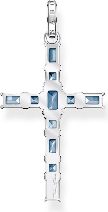Produktbild Thomas Sabo Anhänger Kreuz Aqua Steine silber (925er Silber)