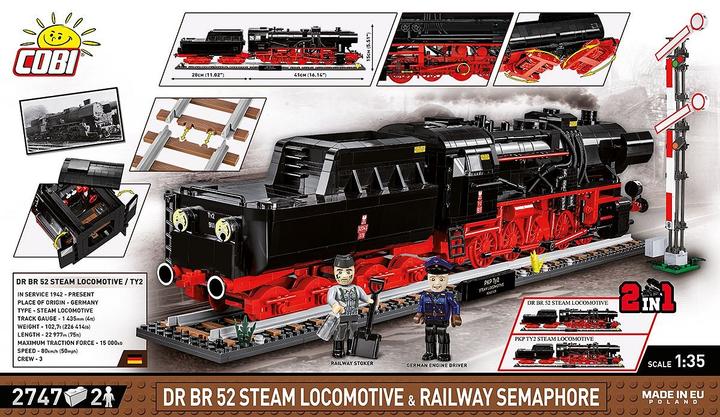 Produktbild Cobi DR BR 52 Steam Locomotive & Railway Semaphore (Ma?stab 1:35)