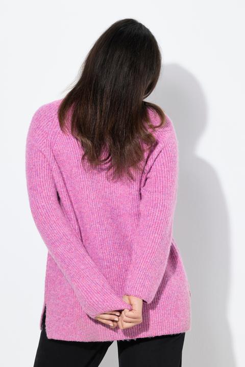 Produktbild Ulla Popken Pullover, Rippstrick, Stehkragen, Raglan-Langarm (50, 52)