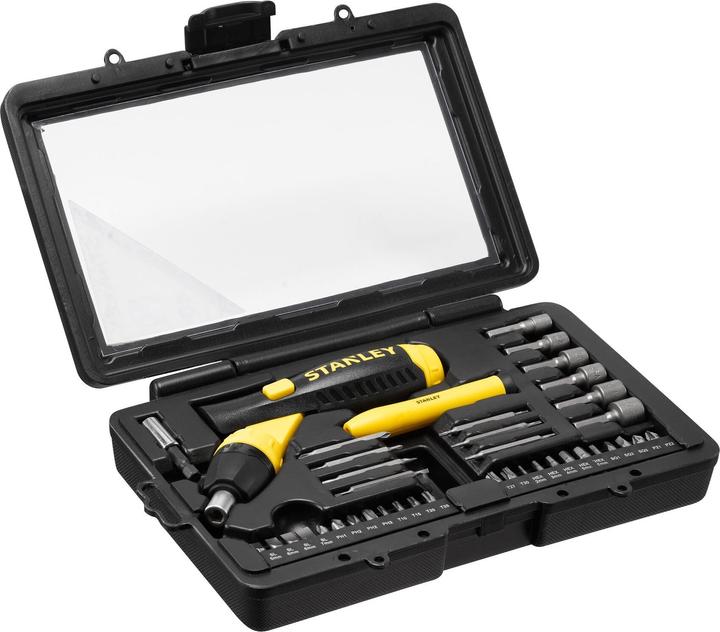 Productafbeelding Stanley Pistoolratelset met draaikoppeling handvat 40 stuks (Gleuf, Phillipps kruissleuf (PH), TX)