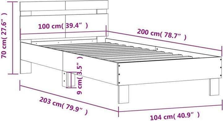 Image du produit vidaXL Bettgestell (100 x 200 cm)