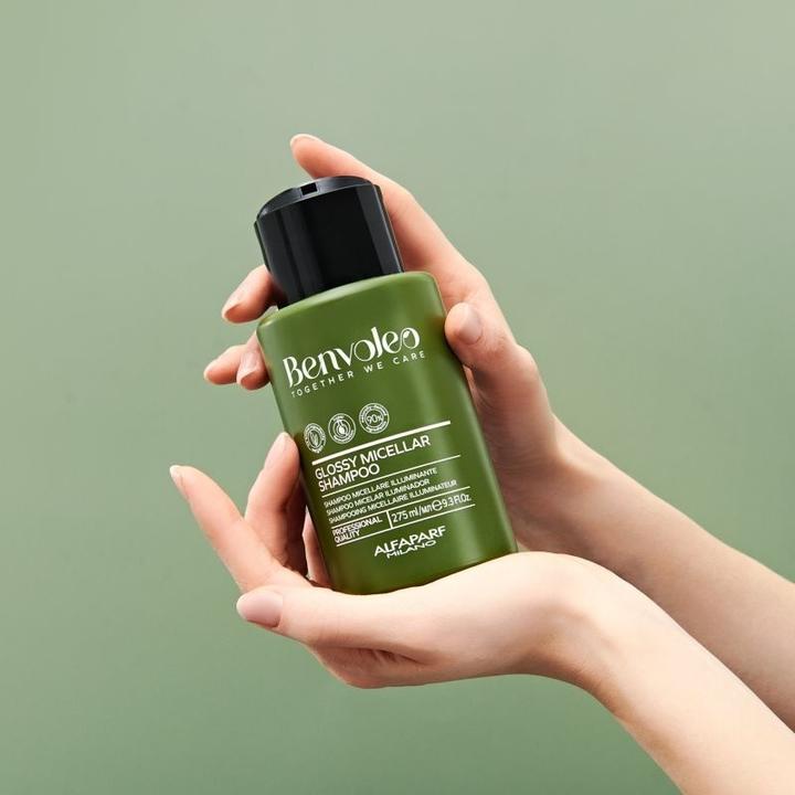 Actual product image Alfaparf Benvoleo Glossy Micellar Shampoo for Dull Hair 9.3 FL. Oz. (Liquid shampoo)