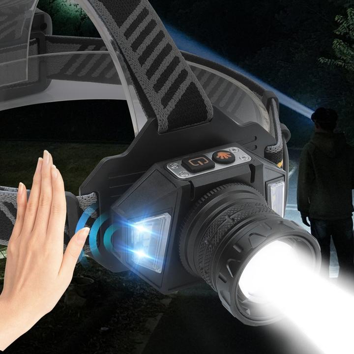 Image du produit Boruit Lampe frontale rechargeable - 475 Lumens - Zoom - Motion Sensor - Waterproof (475 lm)