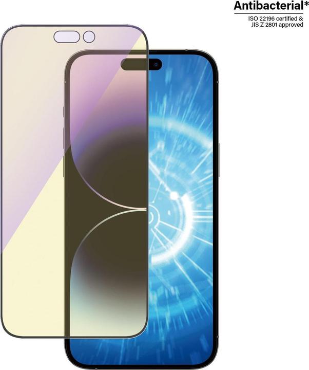 Actual product image PanzerGlass Screen Protector Ultra Wide Anti Bluelight iPhone 14 Pro Max (1 Piece, Apple iPhone 14 Pro Max)