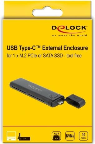Immagine prodotto Delock Custodia esterna USB-C, NVME&SATA M.2, avviabile, 10Gbps (M.2 2242, M.2 2230, M.2 2260, M.2 2280)