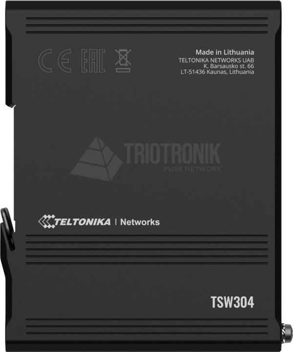 Produktbild Teltonika IP30 Industrie 4-Port 1Gbit unmanaged Switch, PoE-In, -40°C (4 Ports)