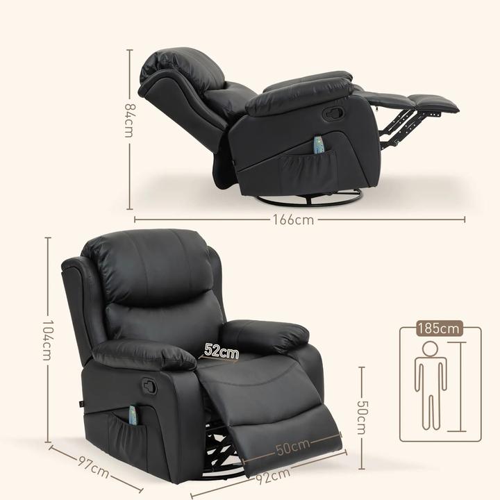 Actual product image Swisshandel24 Relax armchair massage function electric reclining function heating function swivelling spring