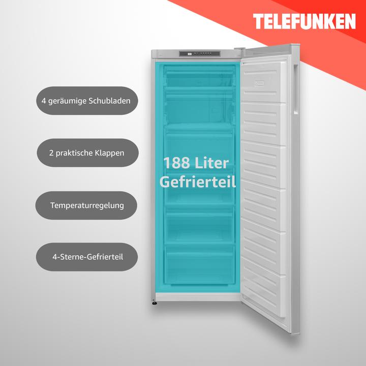 Produktbild Telefunken TEL Gefrierschrank KTFG15421FS2 sr (Freistehend, 188 l)