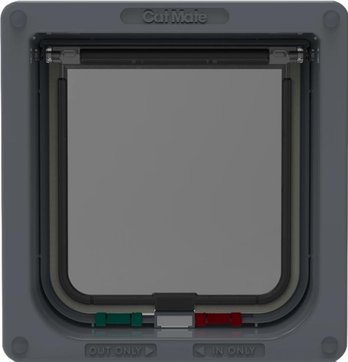 Cat Mate 4-Way-Locking Cat Flap with Door Liner to 50mm (2 inches) - Grey (235G) (Magnetic cat flap)