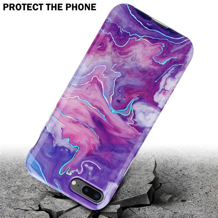 Produktbild Cadorabo IMD TPU Bunter Marmor Cover (Apple iPhone 7 Plus, Apple iPhone 7s Plus, Apple iPhone 8 Plus)