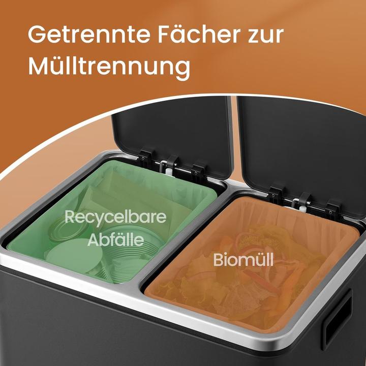 Immagine prodotto Songmics Abfalleimer 30 l, Schwarz (30 l)