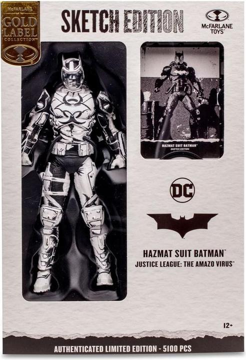 Actual product image McFarlane DC Multiverse Action Figure Hazmat Suit Batman (Line Art) (Gold Label) 18 cm
