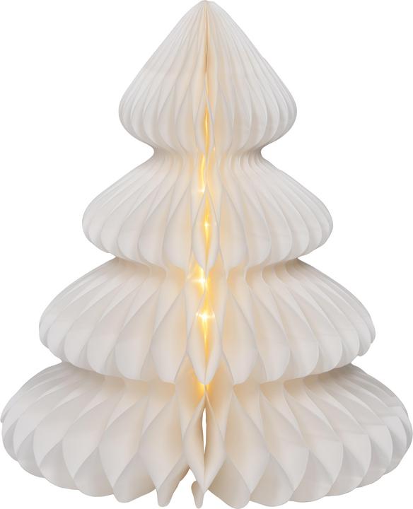 Lumineo 48 cm Papier-Weihnachtsbaum mit warmweissem Licht, batteriebetrieben