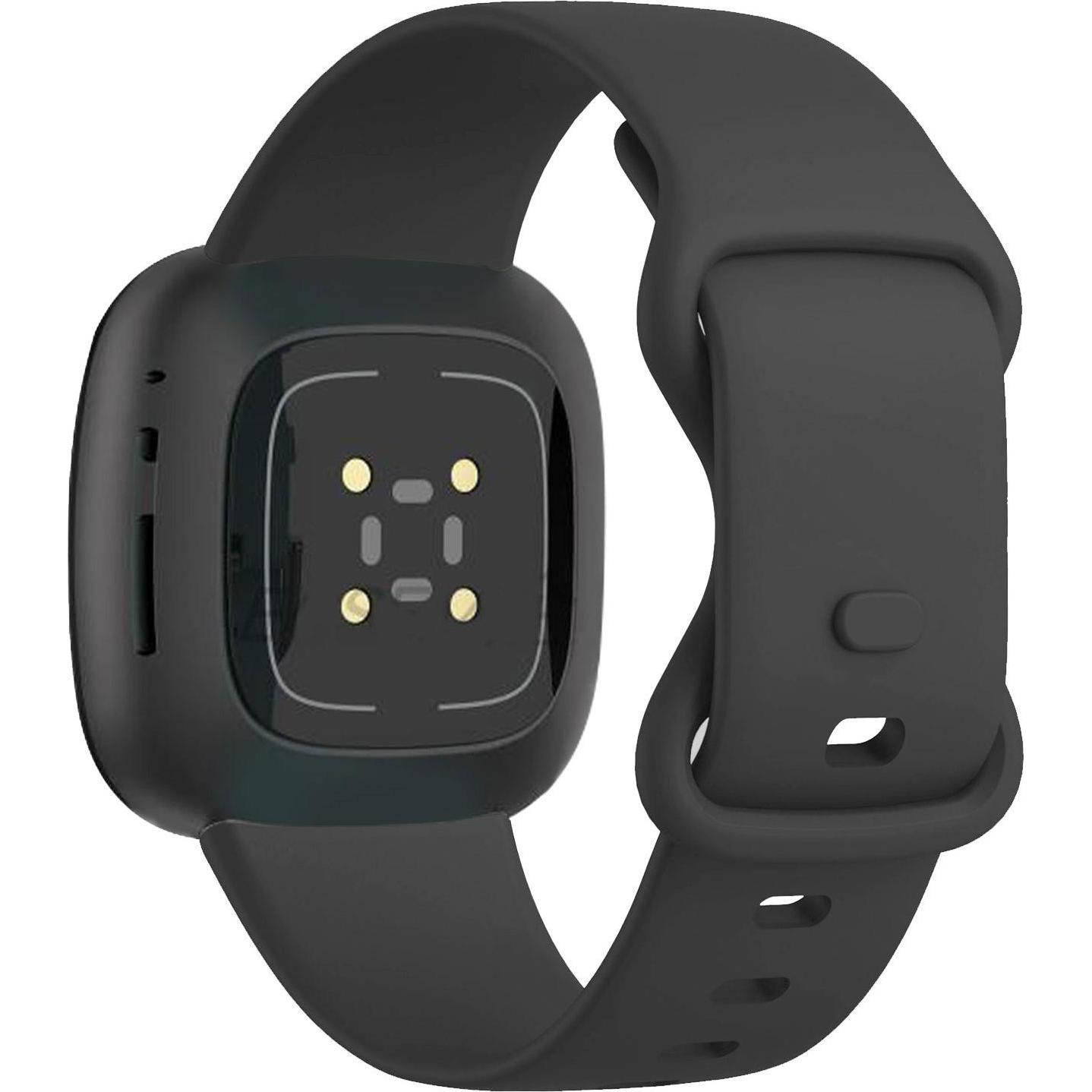 Thumbnail - Strap-it Silikon Armband (Silikon, Versa 3), Uhrenarmband, Schwarz