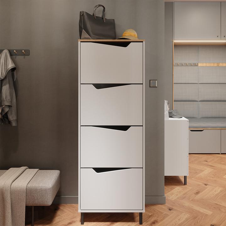 Produktbild Vicco Schuhkipper Marelle, Weiss/Artisan, 60 x 167.4 cm mit 4 Fächern (60 x 38 x 167.40 cm)