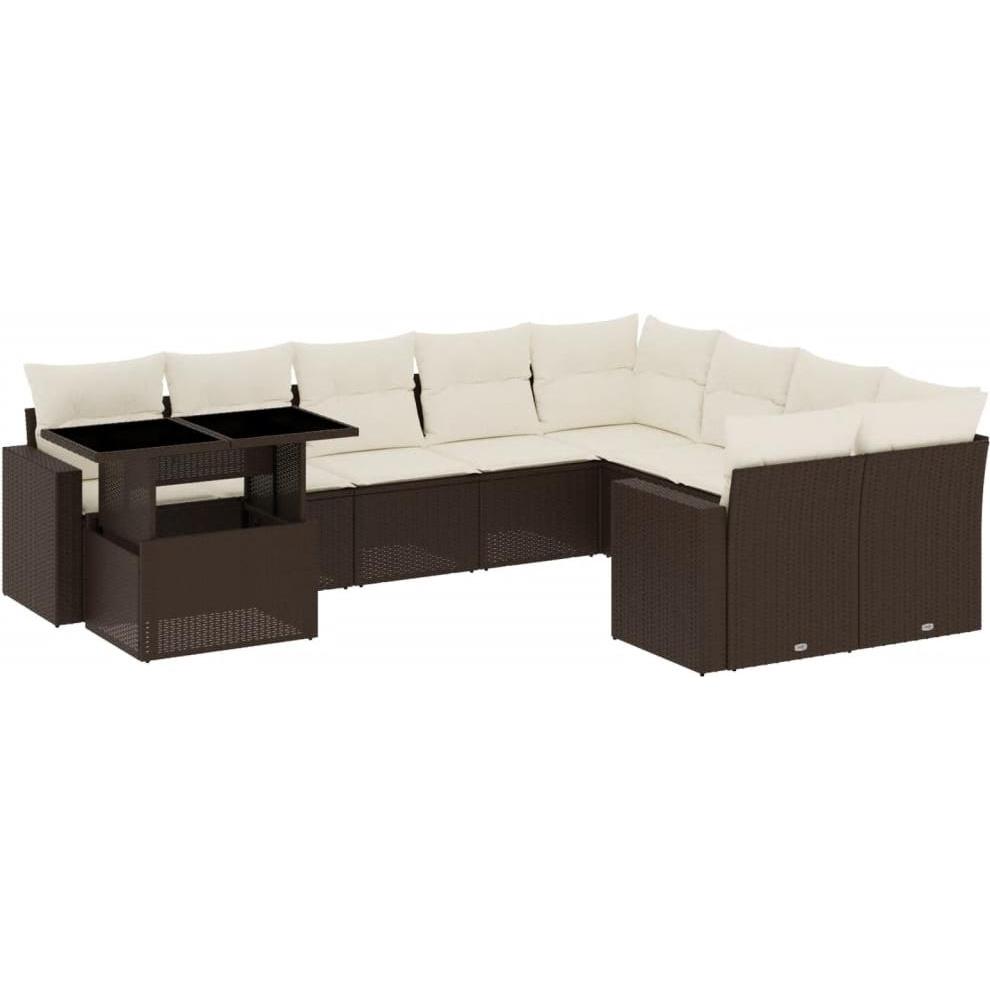 VidaXL, Gartenlounge, 10-tlg. Garten-Lounge-Set mit Kissen