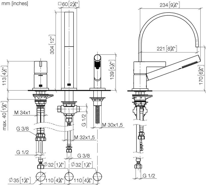Produktbild Dornbracht MEM Wannen-Dreiloch-Einhandbatterie für Wannenrand- bzw. Fliesenrandmontage, Ausladung 2