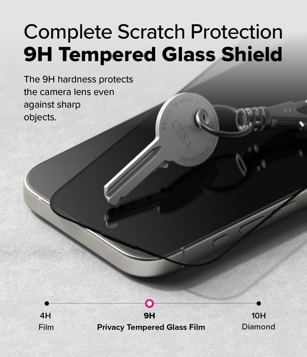 Produktbild Ringke Screen Protector for iPhone 16 Pro Max EASY SLIDE PRIVACY TEMPERED GLASS 2 pack, w installation Jig (2 Stück, Apple iPhone 16 Pro Max)