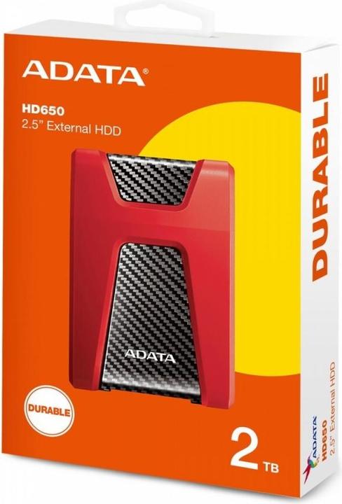 Image du produit Adata Disque dur externe HD650 Red 2TB USB 3.0 (2 To)