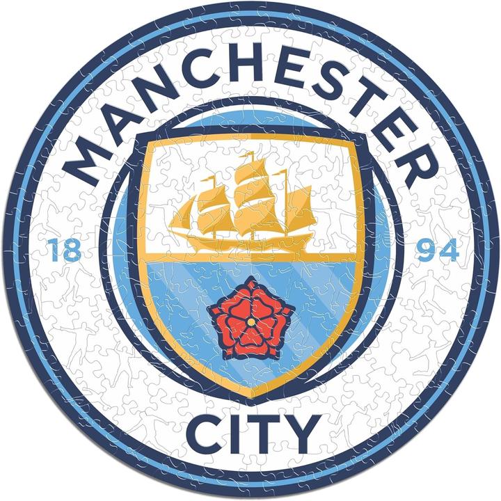 Actual product image Iconic Man City FC - Logo - Wooden Puzzle Size L (500 pieces) (500 pieces)