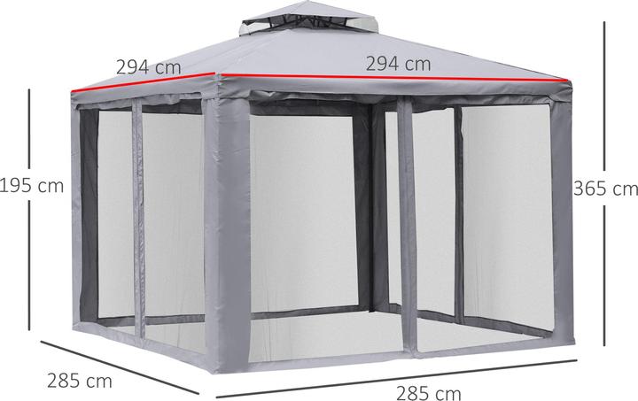 Produktbild Outsunny Gartenpavillon (295 cm, 295 cm)