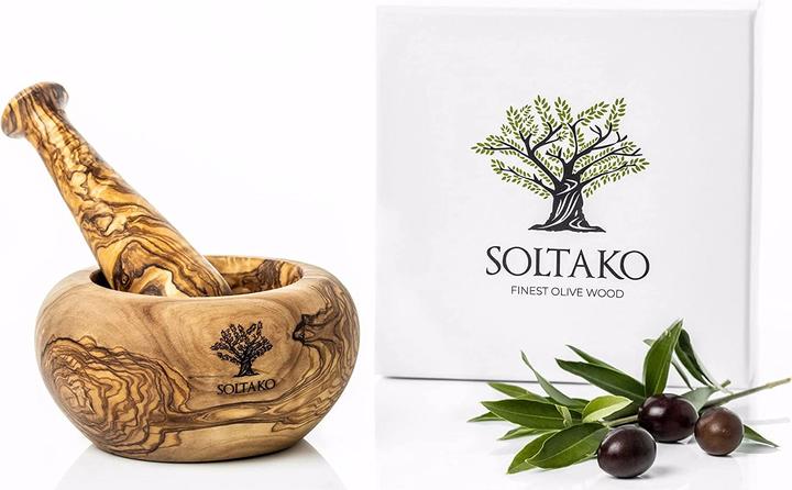Actual product image Soltako Olive wood mortar