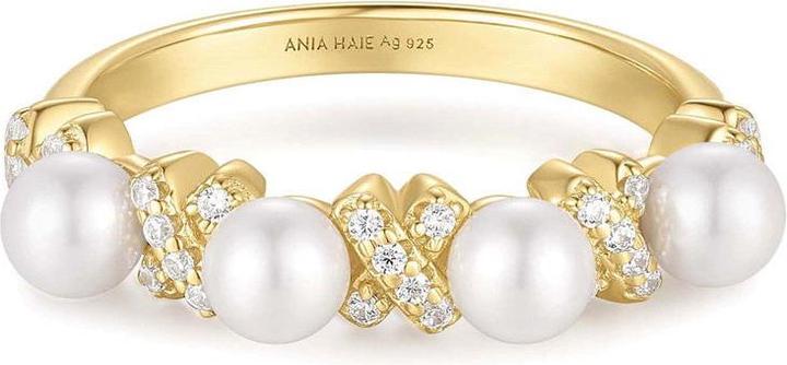Produktbild Ania Haie Gold Sparkling Braided Shell Pearl Ring (56)