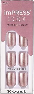 Produktbild KISS Self-adhesive nails imPRESS Color Paralyzed Pink 30 pcs (L) (Kunstnägel, Champagne Pink)