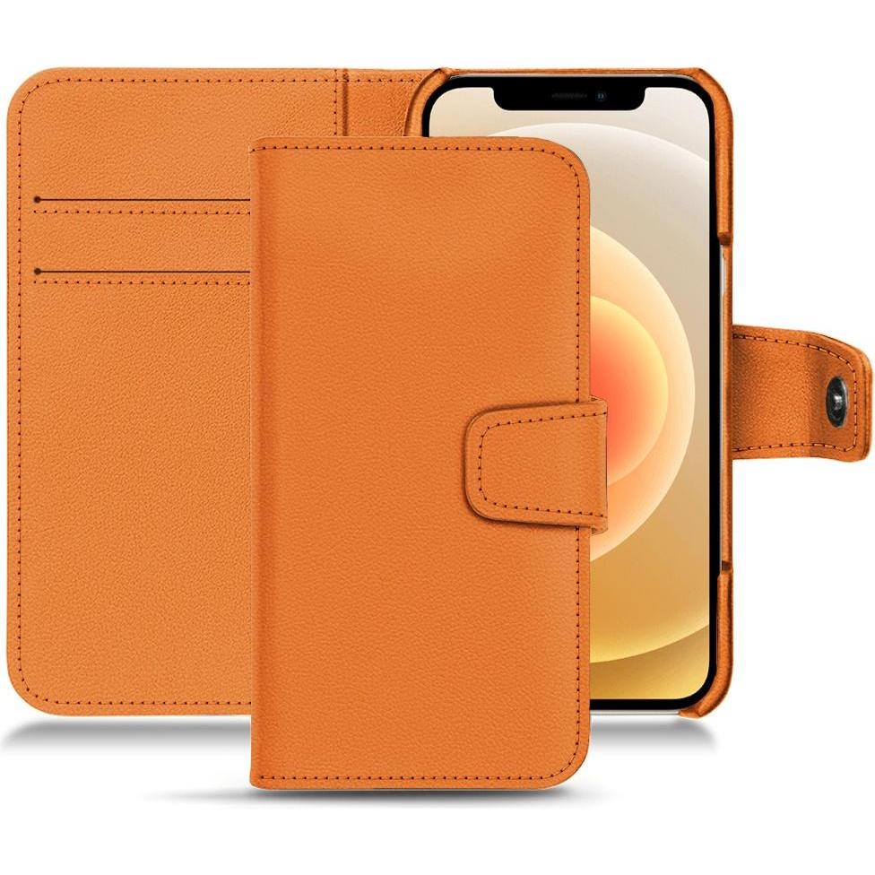 Noreve Lederschutzhülle Wallet (Apple iPhone 12 mini), Smartphone Hülle, Orange