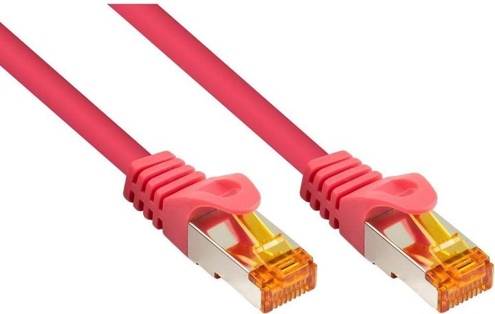 Produktbild Varia RJ45 Patchkabel Cat.7 TPE magenta 0,15m für Netzwerkinstallation (S/FTP, CAT7, 0.15 m)