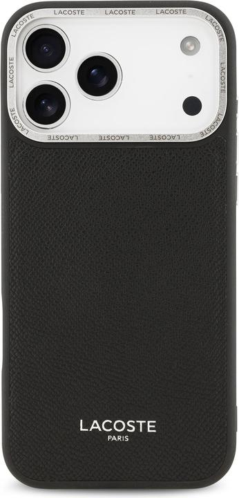 Produktbild Lacoste Hard Cover PU Leather Champs Elysees MagSafe Black, for iPhone 17 Pro Max, LCHMP17XPCESK (Apple iPhone 17 Pro Max)