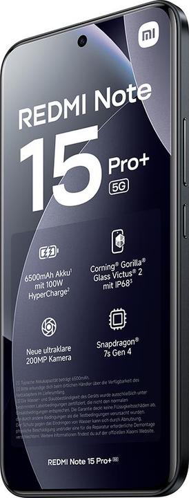 Actual product image Xiaomi REDMI Note 15 Pro+ 5G (512 GB, Black, 6.83", Dual SIM, 5G)