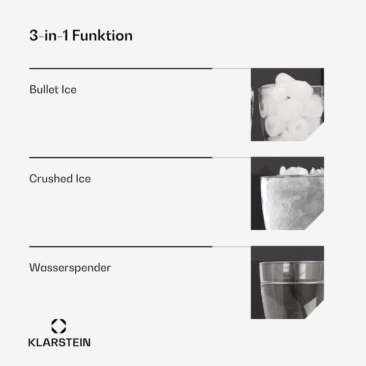 Produktbild Klarstein ArcticBlend 3in1 Eiswürfel- und Wasserspender mit Crushed Ice