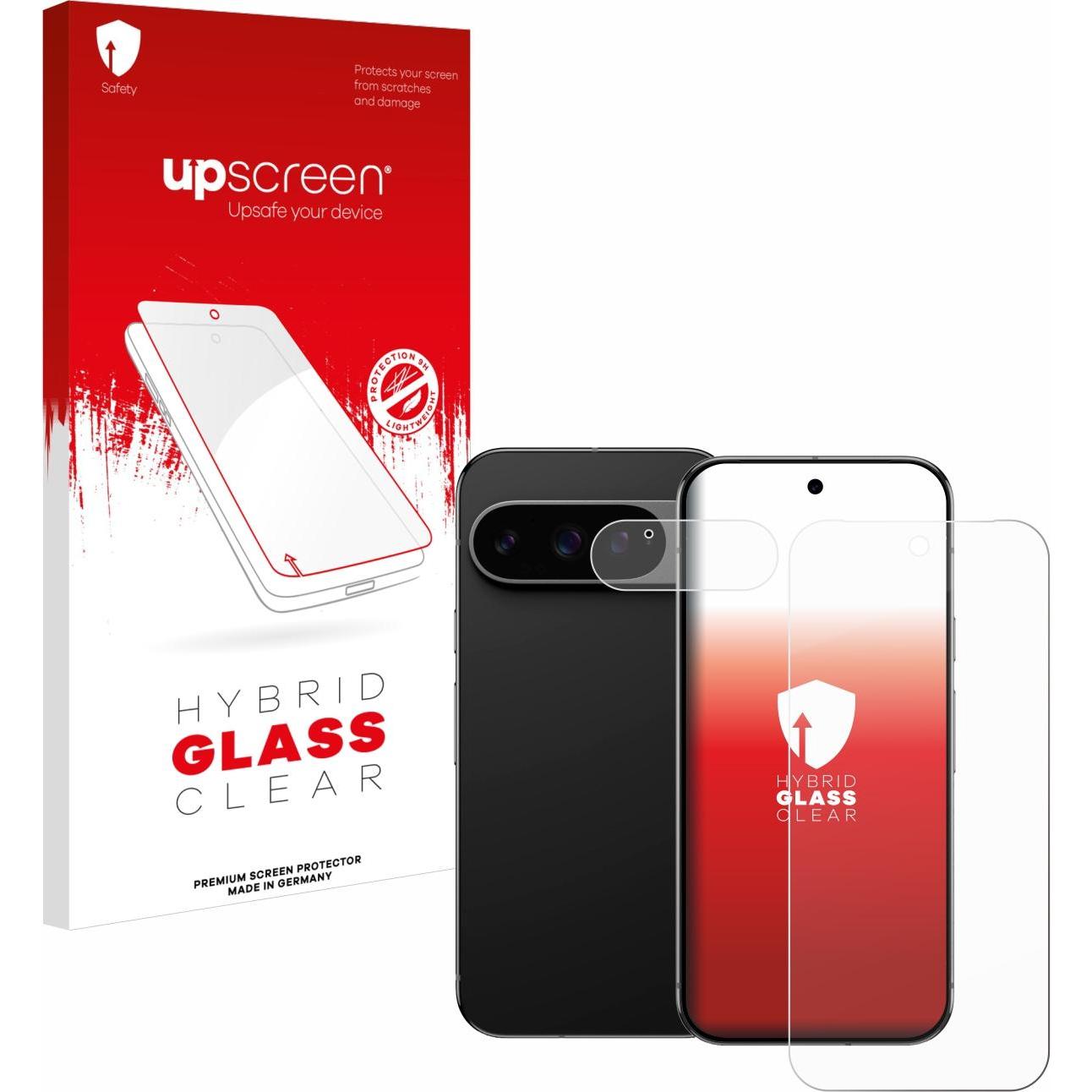 upscreen Schutzglas Schutzfolie Glas Folie Displayschutz klar (1 Stück, Google Pixel 9 Pro), Smartphone Schutzfolie, Tra...