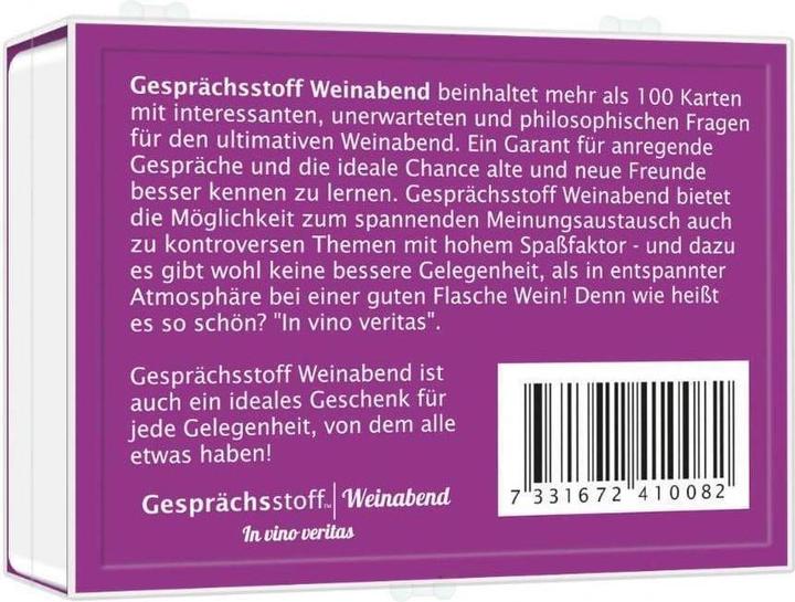 Produktbild Gesprächsstoff: Weinabend (Deutsch)