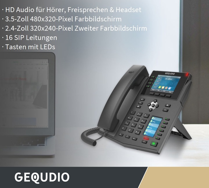 Produktbild Gequdio GX5+ IP-Telefon Set mit Netzteil