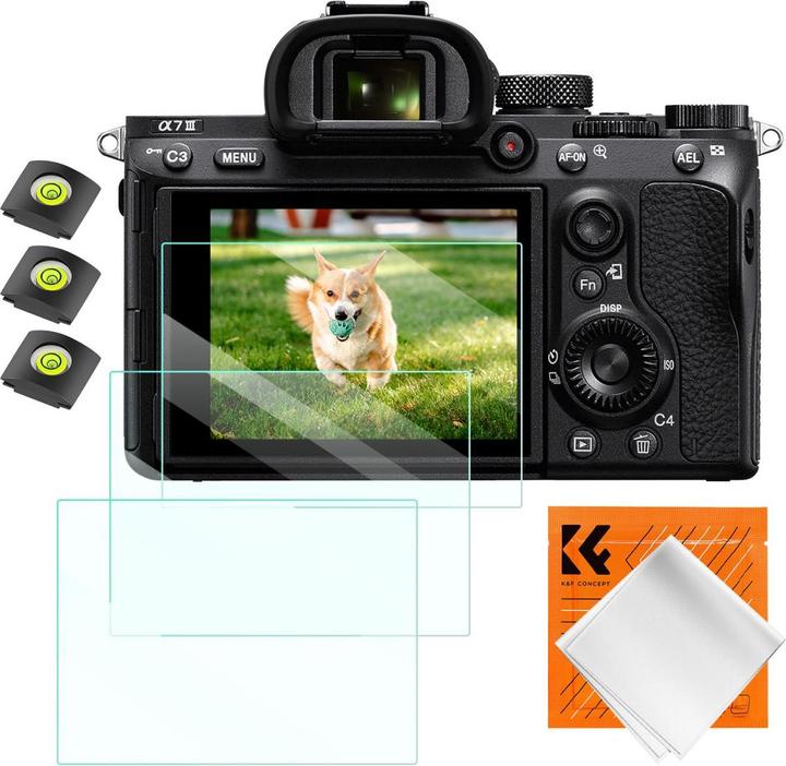 Produktbild K&F Concept Camera Screen Protector*3, with Hot Shoe Level*3, for Sony A9, A7, A7R, A1, RX1, RX10, RX100, RX1000