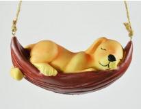 Produktbild Kögler Hund in einer Hängematte, Polyresin, 20x10x10cm (20 x 10 x 10 cm)