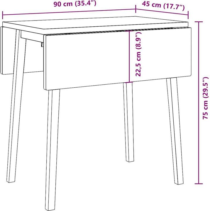 Actual product image vidaXL Maryam (90 x 45 x 75 cm)