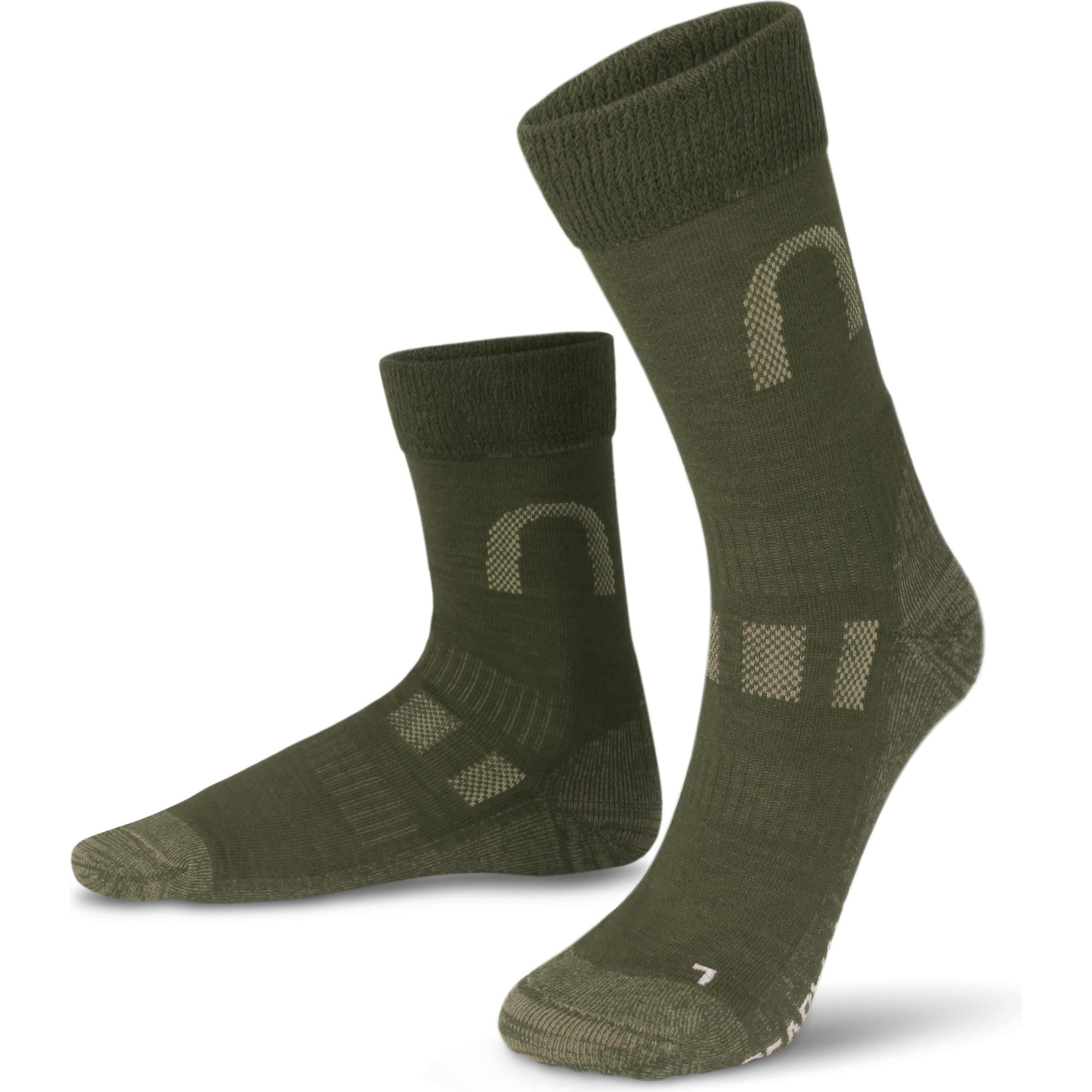 Normani, Herren, Socken, 2 Paar Merinowollsocken Wander- und Trekkingsocken Melton, Grün, (2er Pack, 47 - 50)