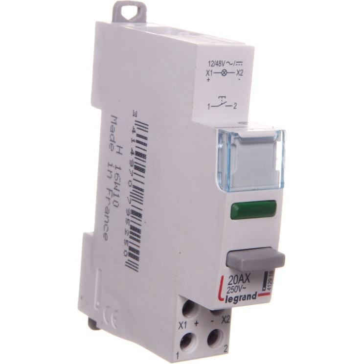Thumbnail - Legrand Modularer Taster 20A 1Z mit LED-Lampe 12, Taster + Schalter, Grün