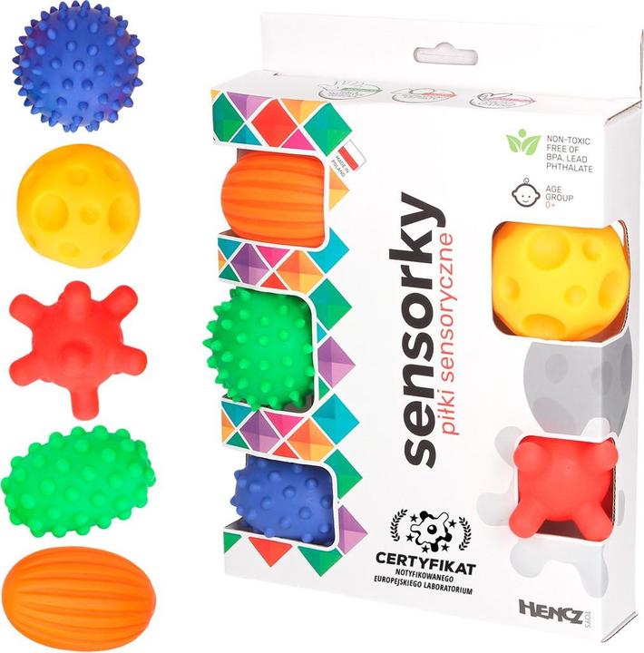Hencz Toys Piłeczki sensoryczne 5 szt w pudełku 875