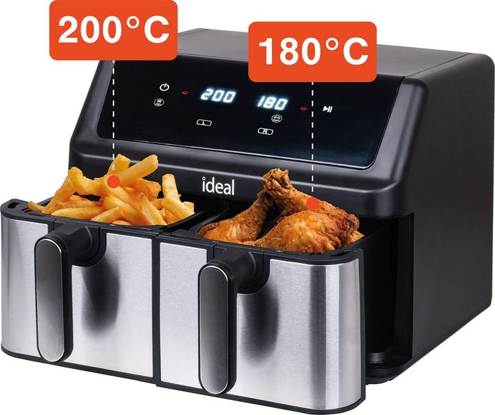 Produktbild Eldom IDEAL Fettfreie Fritteuse Doppelhorizontal 9L 8 Funktionen - inkl. Lebensmitteltrocknung
