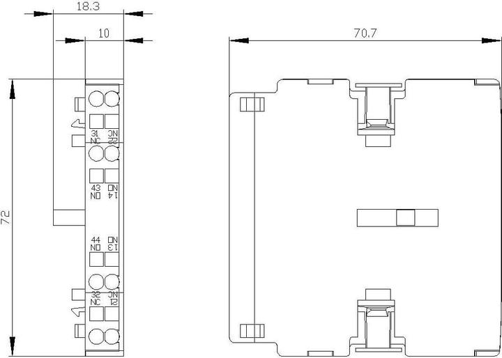 Image du produit Siemens Hilfsschalterblock 3RH1921-2DA11